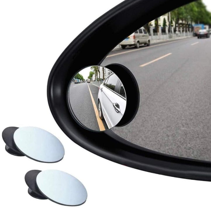 Wide Curved Rear View Mirror For Cars (Pack Of 2)