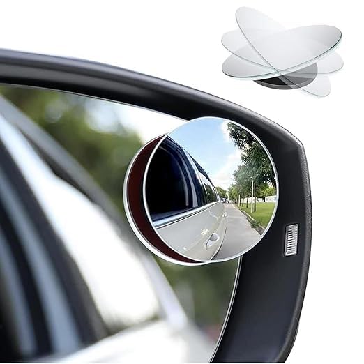 Wide Curved Rear View Mirror For Cars (Pack Of 2)