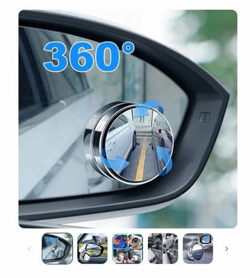 Wide Curved Rear View Mirror For Cars (Pack Of 2)